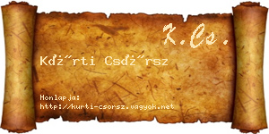 Kürti Csörsz névjegykártya